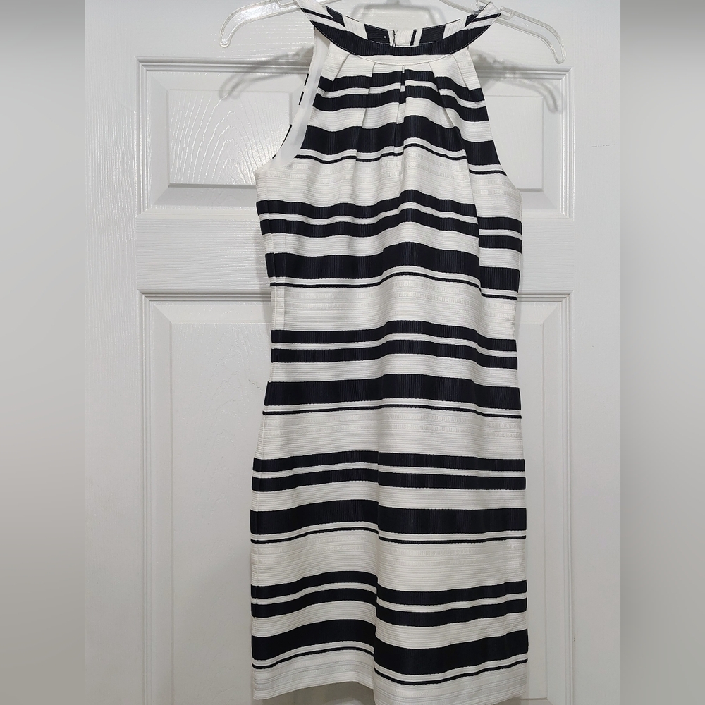 Striped Navy & White Halter Dress by Britt Ryan XS